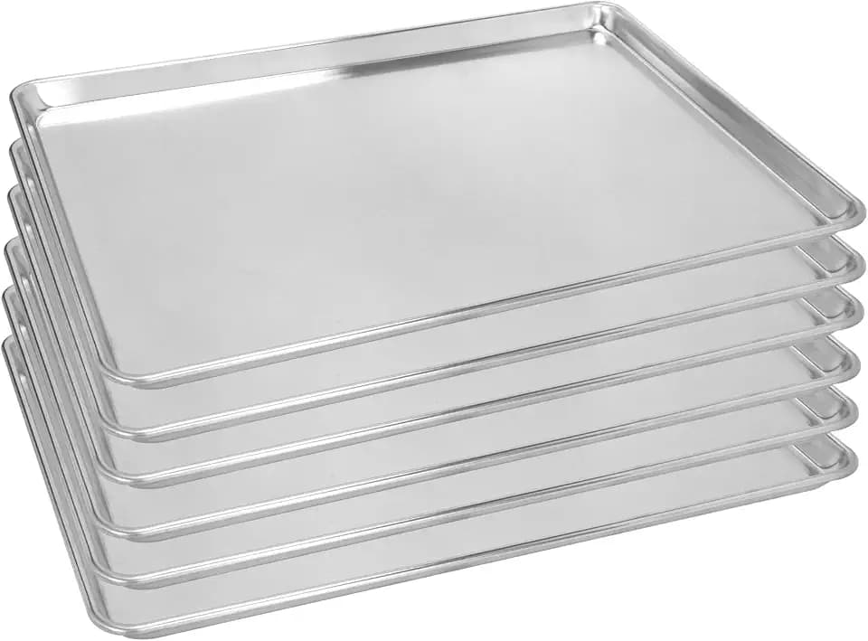 6 Pack Full Size Aluminum Baking Sheet Pan, 26 x 18 in