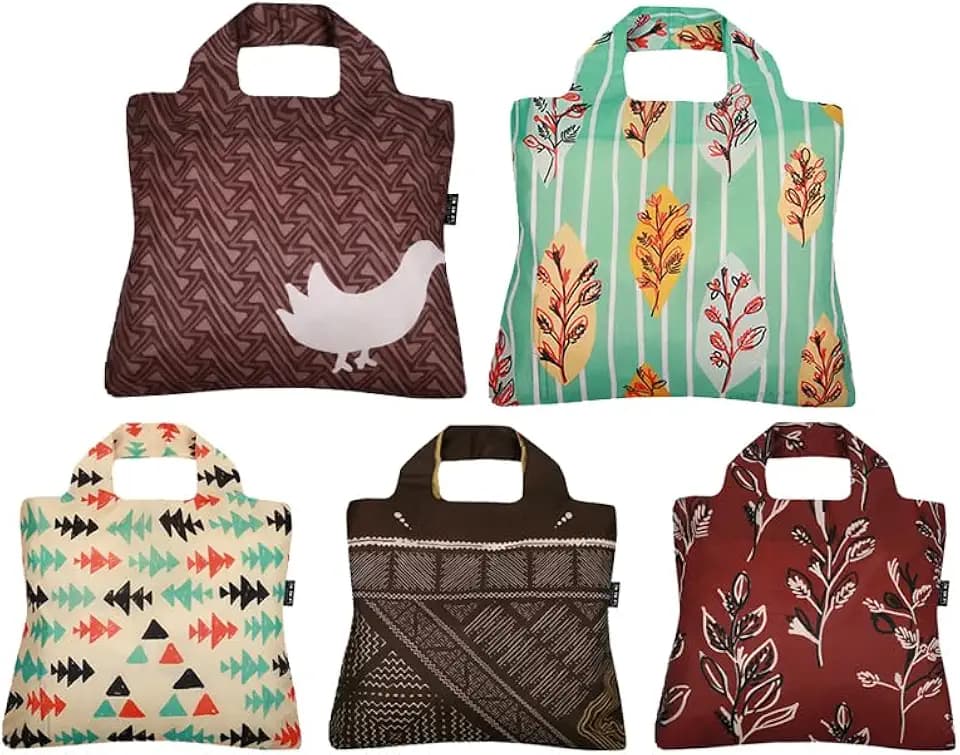 Envirosax Reusable Grocery Shopping Bags- Set of 5 Paleo