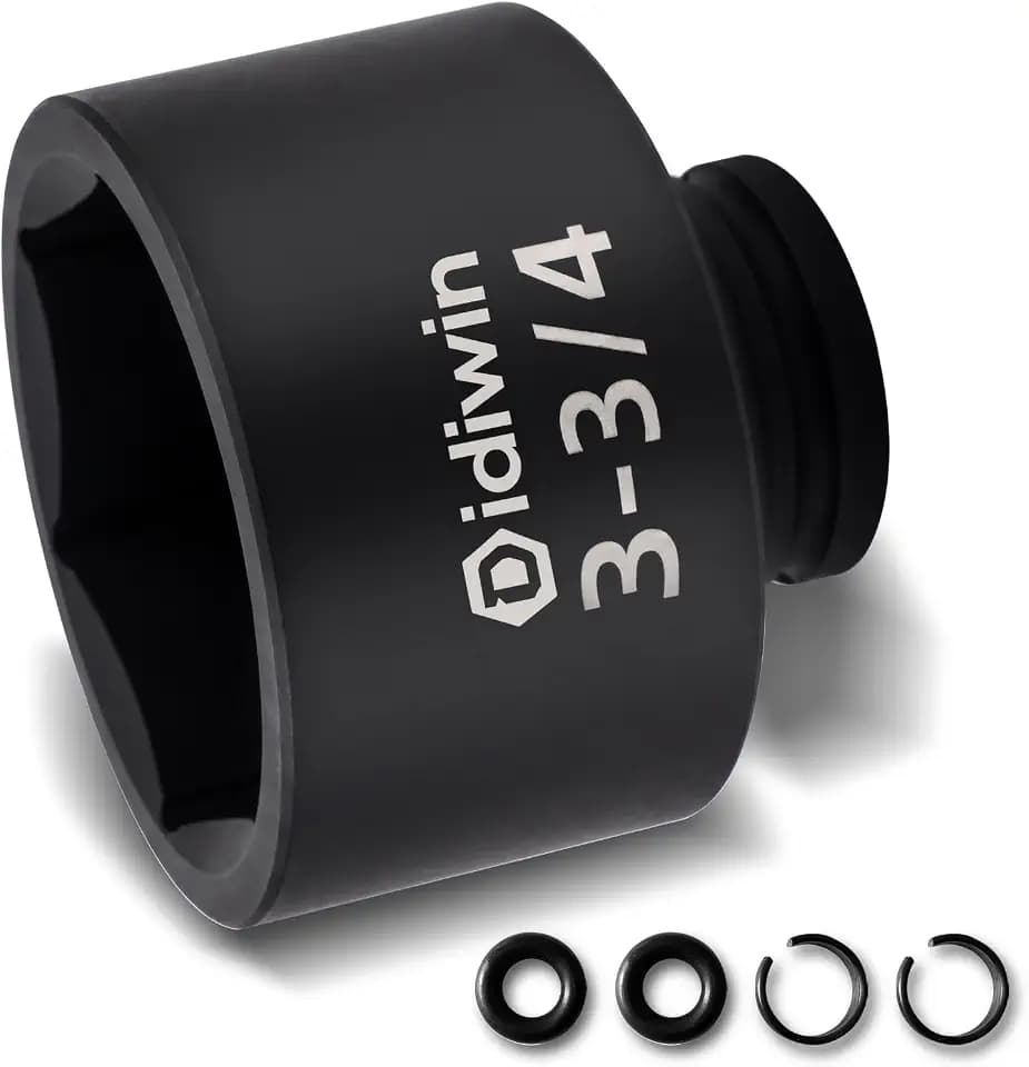 1-Inch Drive 3-3/4" Jumbo Impact Socket, 6-Point, Heat Treated Cr-V Alloy Steel, One-Piece Forged, Black Phosphate Anti-rust Coating, Nut-safe Radiused Corners