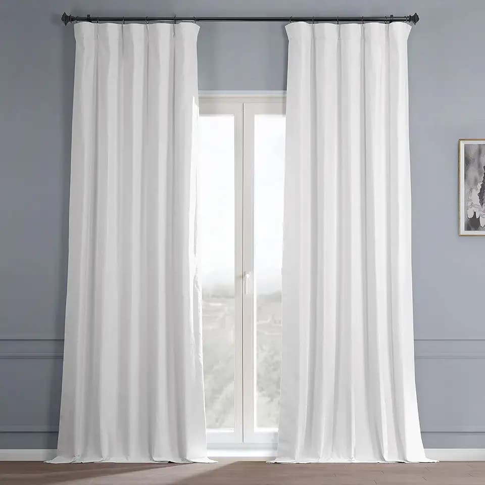 HPD Half Price Drapes Hotel Blackout Curtains for Living Room Cotton Dune Textured 50 X 96 (1 Panel), DTCC-BO20801-96, Prime White