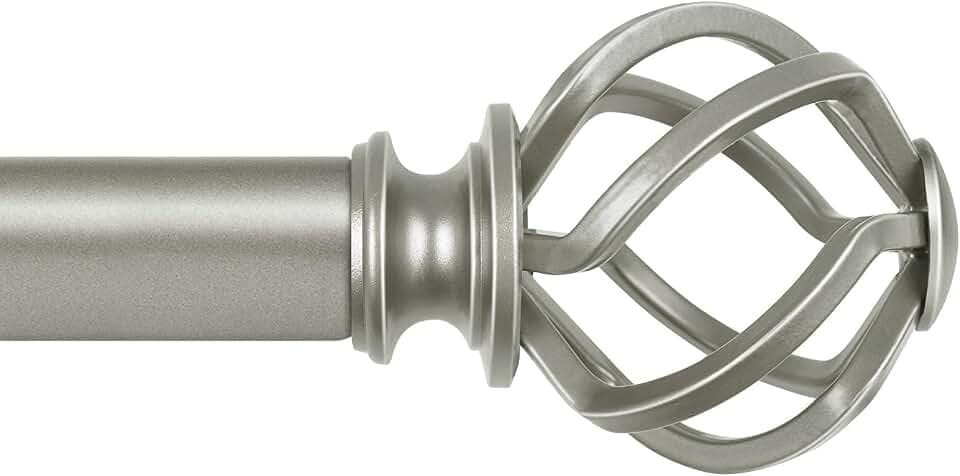 KAMANINA Curtain Rod for Windows 48 to 84 Inch Antique Silver Drapery Rods