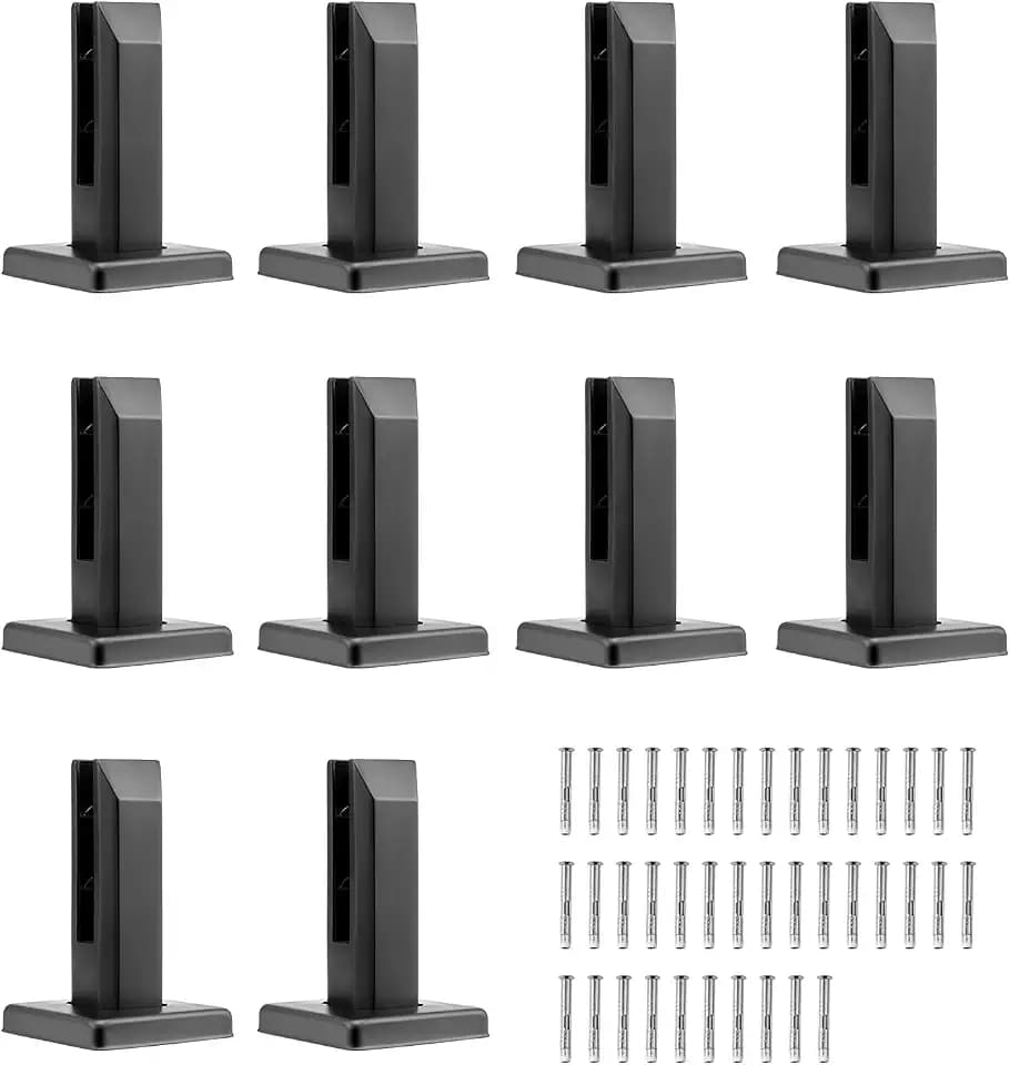 VEVOR Glasklemme, 10 Stück quadratische Glasgeländerhalterung für 0,31"-0,47" gehärtetes Glas, Glasmontageklemme aus Edelstahl 304, 0,12" dicke Glasregalhalterung für Balkon, Garten, Terrasse, Treppe