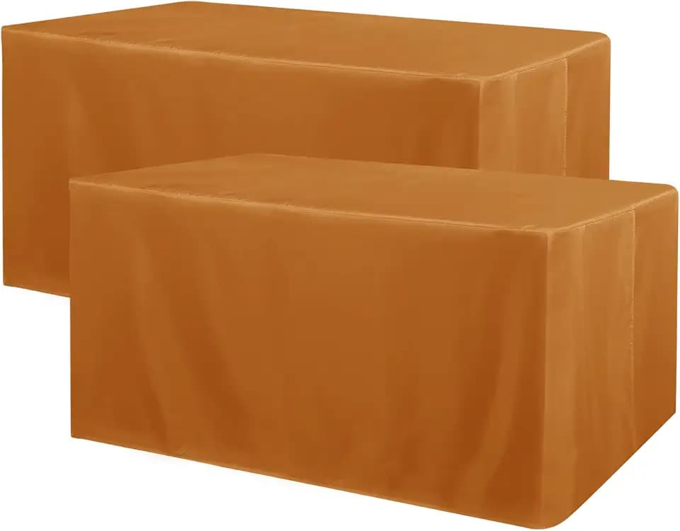 Obstal 2 Pack Table Clothes for 6 FT Rectangle Tables, Bronze