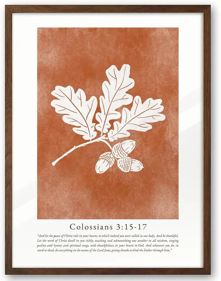 EcoHest 12x16 in Colossians Scripture Fall Botanical Christian Wall Art