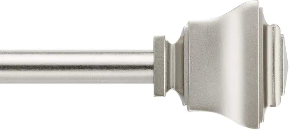 MODE Simplicity Nickel Curtain Rod, Square Finial - 32" to 90"