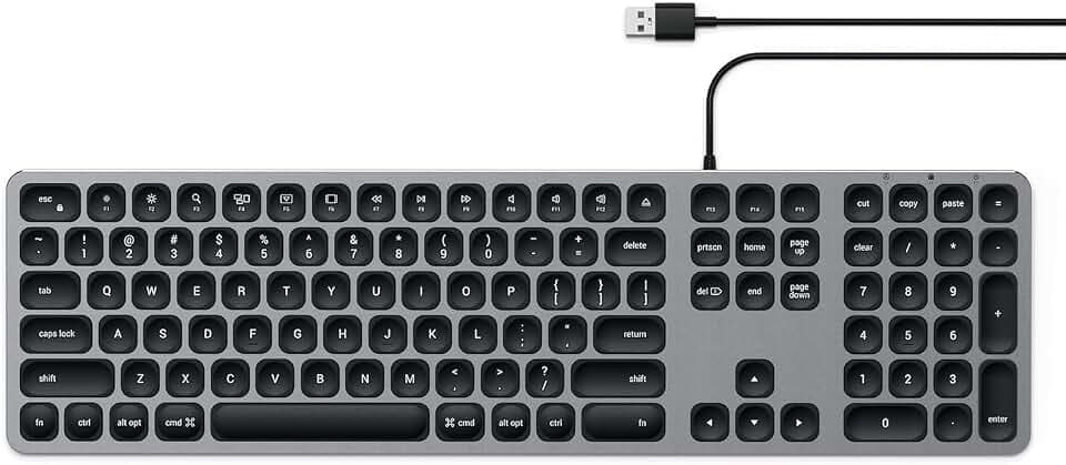 SATECHI Kabelgebundene USB-Tastatur mit Ziffernblock, US QWERTY