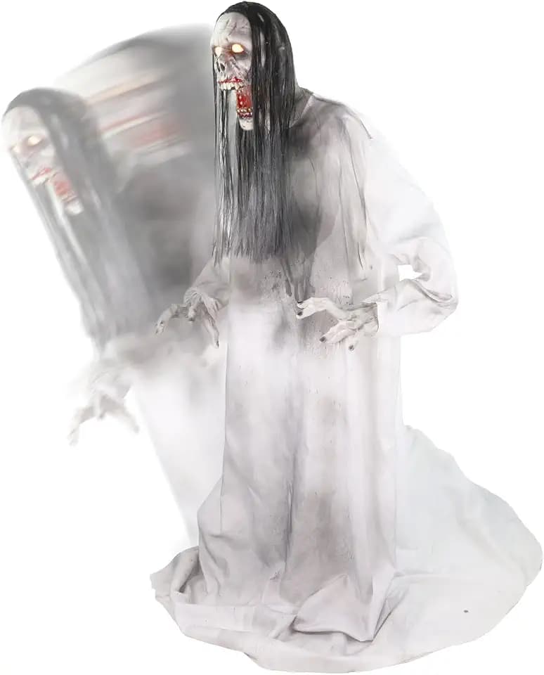 Haunted Hill Farm 5.9-Ft. Motion-Activated Animatronic Lurching Woman