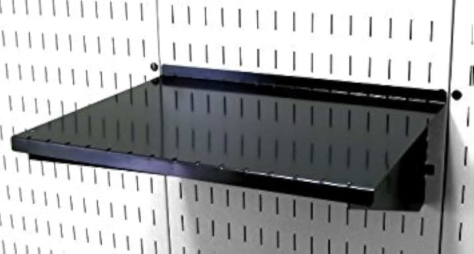 Wall Control Shelf 12in Deep Pegboard Shelf Assembly Pegboard and Slotted Tool Board - Black