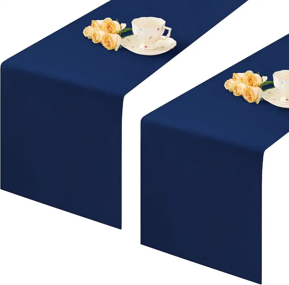2 Pack Navy Blue Farmhouse Table Runner Coffee Table Runner