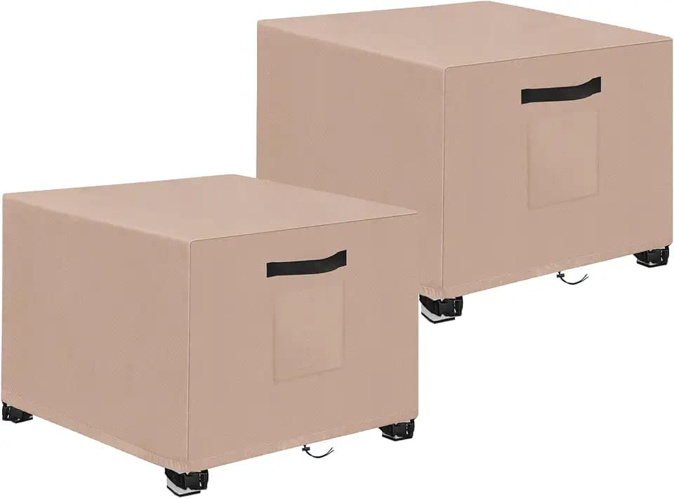 LYHNMW 2PCS 32"L x 32"W x 20"H Outdoor Patio Ottoman Cover, 600D Heavy Duty