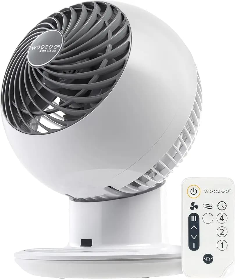 IRIS USA WOOZOO Air Circulator Fan with Remote, 5 Speeds, Quiet Fan, White