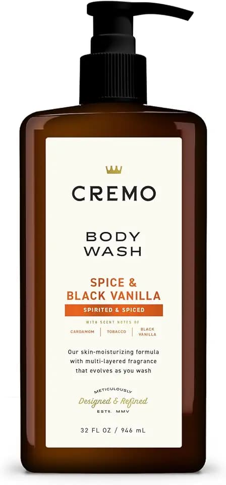 Cremo Body Wash for Men, Spice & Black Vanilla, 32 Fl Oz