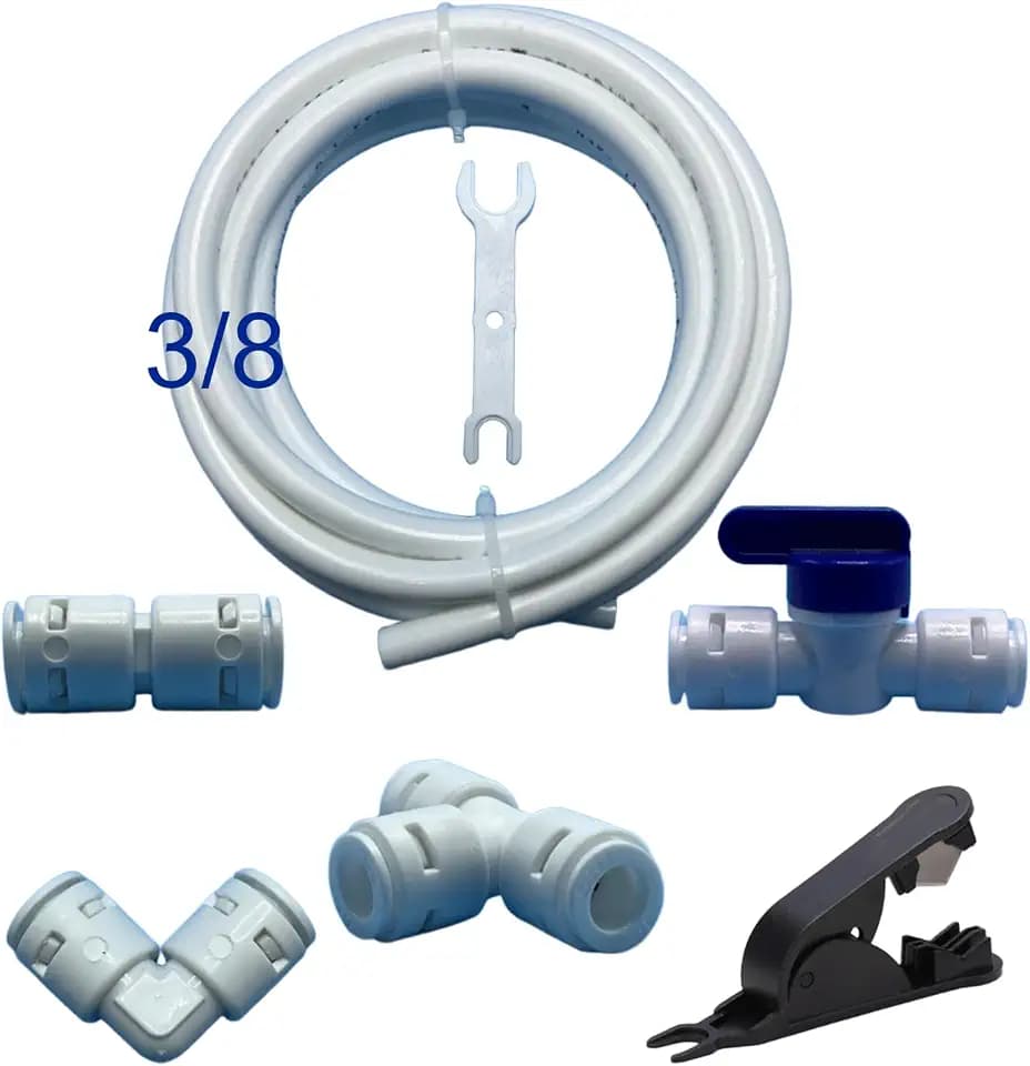 3/8" RO Tubing Kit 10FT, Water Line & Quick Connect Fittings