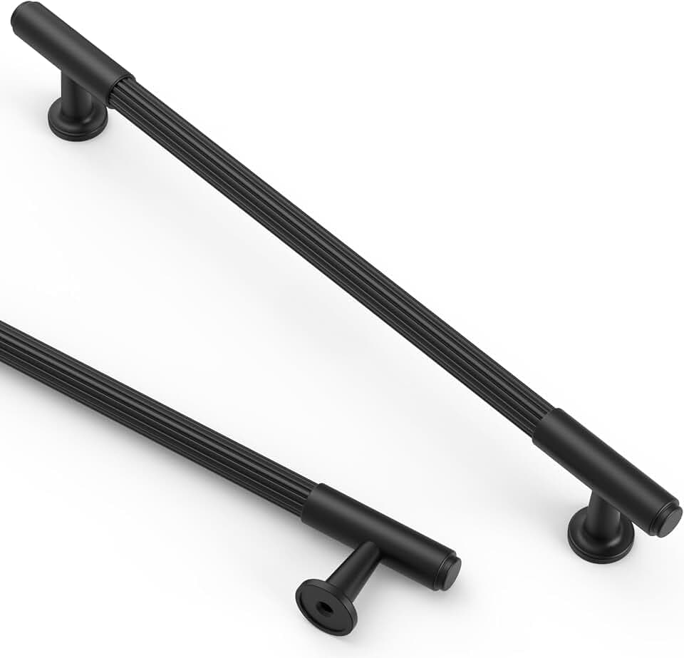 Asidrama 10 Pack 7.5 Inch(192mm) Matte Black Cabinet pulls Kitchen Cabinet Handles, Cabinet Pulls Kitchen Cabinet Hardware for Cupboard Drawer Pulls 2304