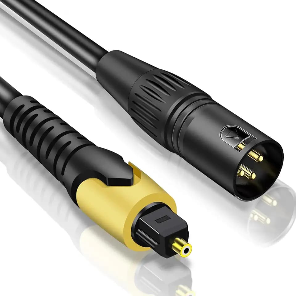 Da Wandler Optisch auf XLR Audio Adapter Toslink auf Klinke XLR Digital zu Analog Optisches Adapter mit 0.9M abnehmbarem X LR Audiokabel für HDTV Blu-Ray HD DVD