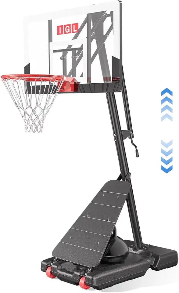 IGL Portable Basketball Hoop Outdoor, 10 FT Height Adjustable