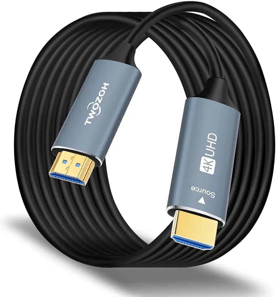 Twozoh HDMI Glasfaser Kabel 5M, HDMI Optisches Kabel 2.0 4K/60Hz (4:4:4 HDR10 HDCP2.2) 1440p 144Hz 18Gbps High Speed UHD Fiber Optic HDMI Kabel