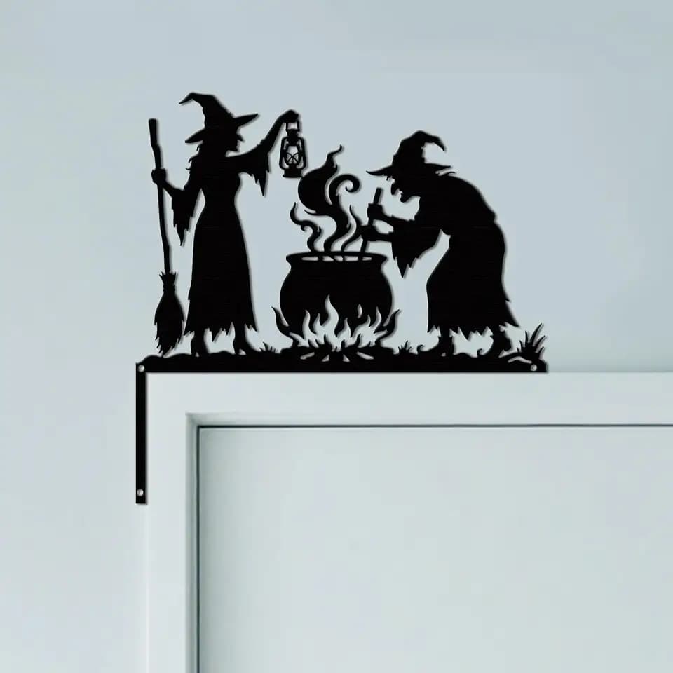 CUTHOLLOW Potion Brewing Witch Door Topper Sign Metal Wall Art Decor