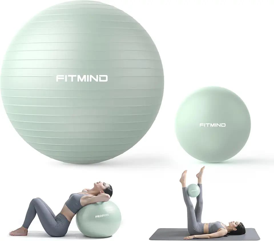 Exercise Balls Set 22-30 Inch & 9 Inch, Small Pilates Ball with Pump, Pregnancy Ball for Women, Yoga Balls for Exercise, Small Exercise Ball for Between Knees, Stability, Physio