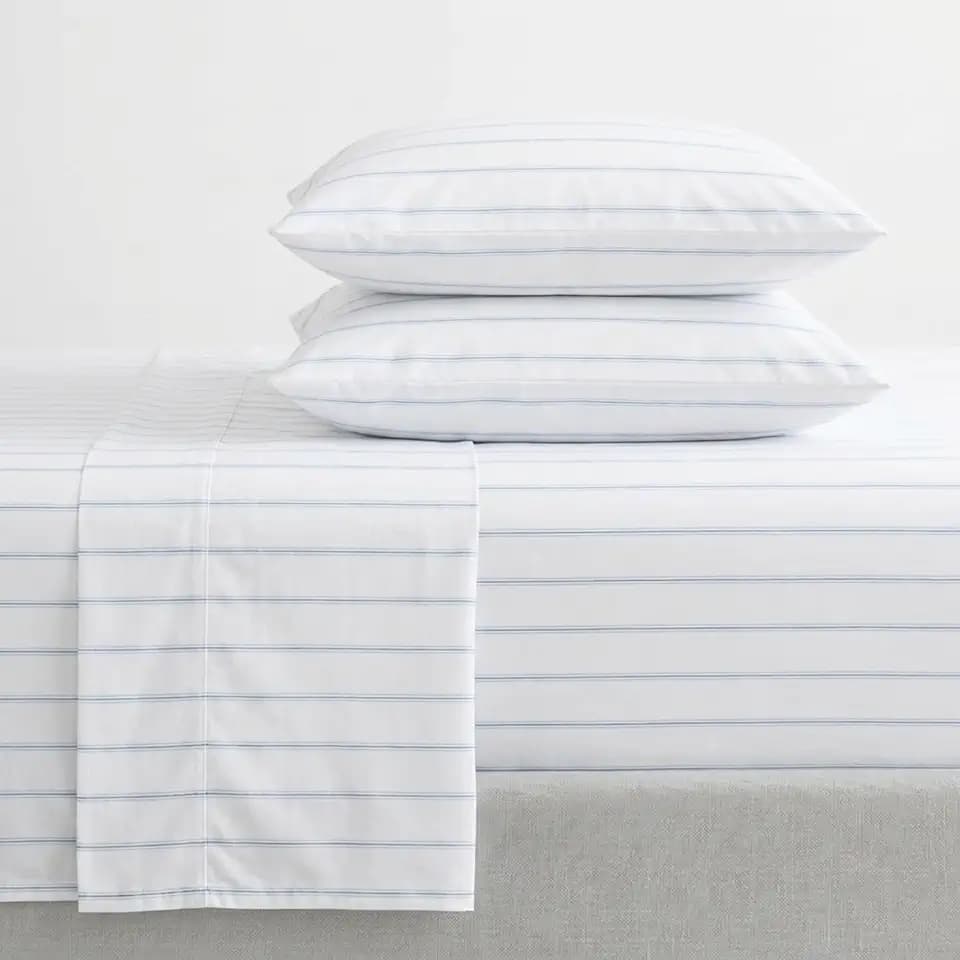Nautica - Twin XL Cotton Percale Sheet Set with Matching Pillowcase