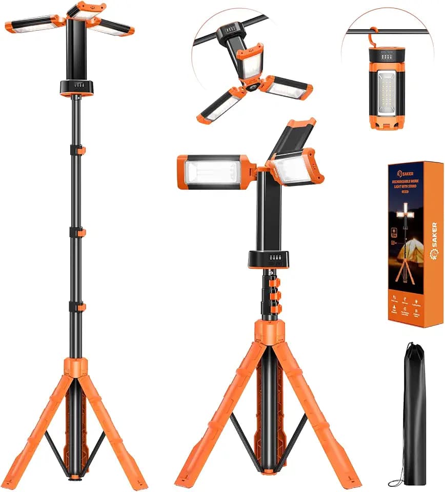 Saker Portable Camping Light with Stand 20000mAh 73.2" Work Light LD18
