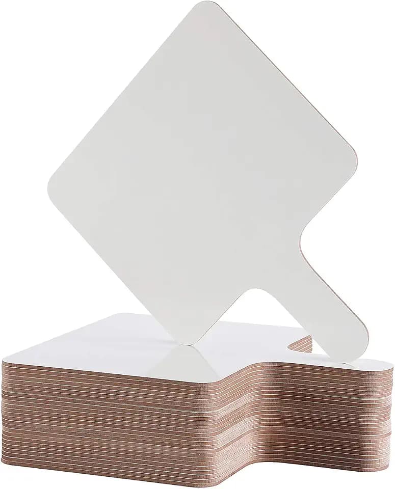 Dry Erase Answer Paddle - Double Sided White Boards - 25 Pack 7.83" X 6.46"