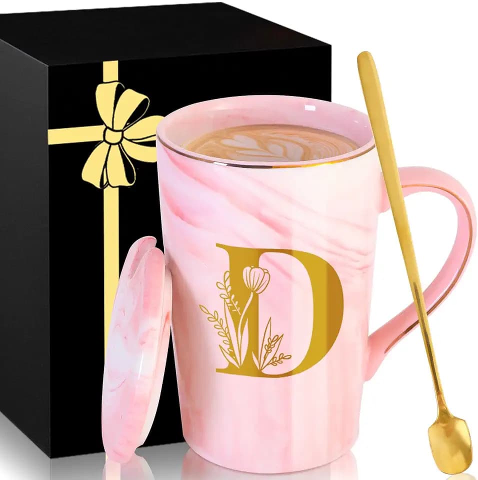MNZZ Personalized Ceramic Coffee Mug with Lid Tea Cup Cool Grandma Gifts Grandmother Nana Glamma Mawmaw Yaya Abuela Abuelita Grandmas Mamaw Memaw Mimi Nonna Granny Oma Meme Christmas Xmas Present,D