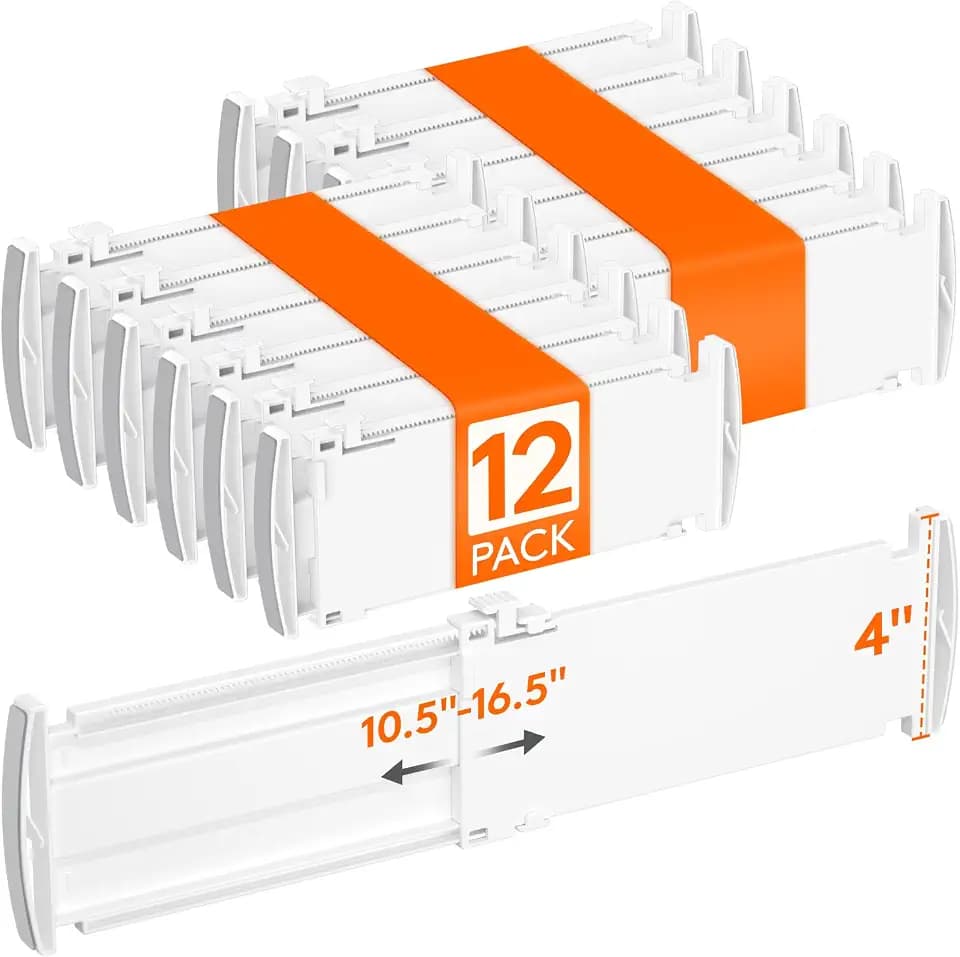 Lifewit 12 Pack 4" High Drawer Dividers, Adjustable Drawer Organizer Clothes