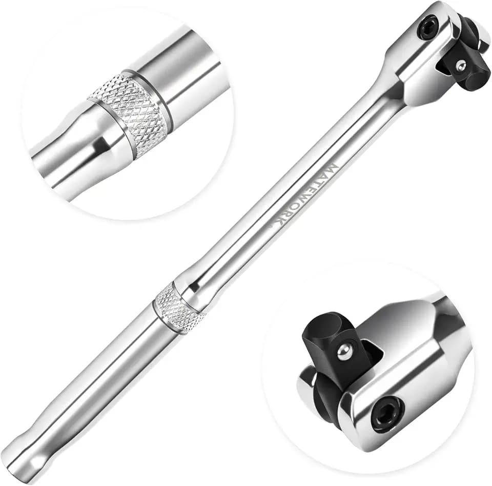 Matework 3/8'' Drive Breaker Bar, 10 Inches Long Extension Breaker Bar