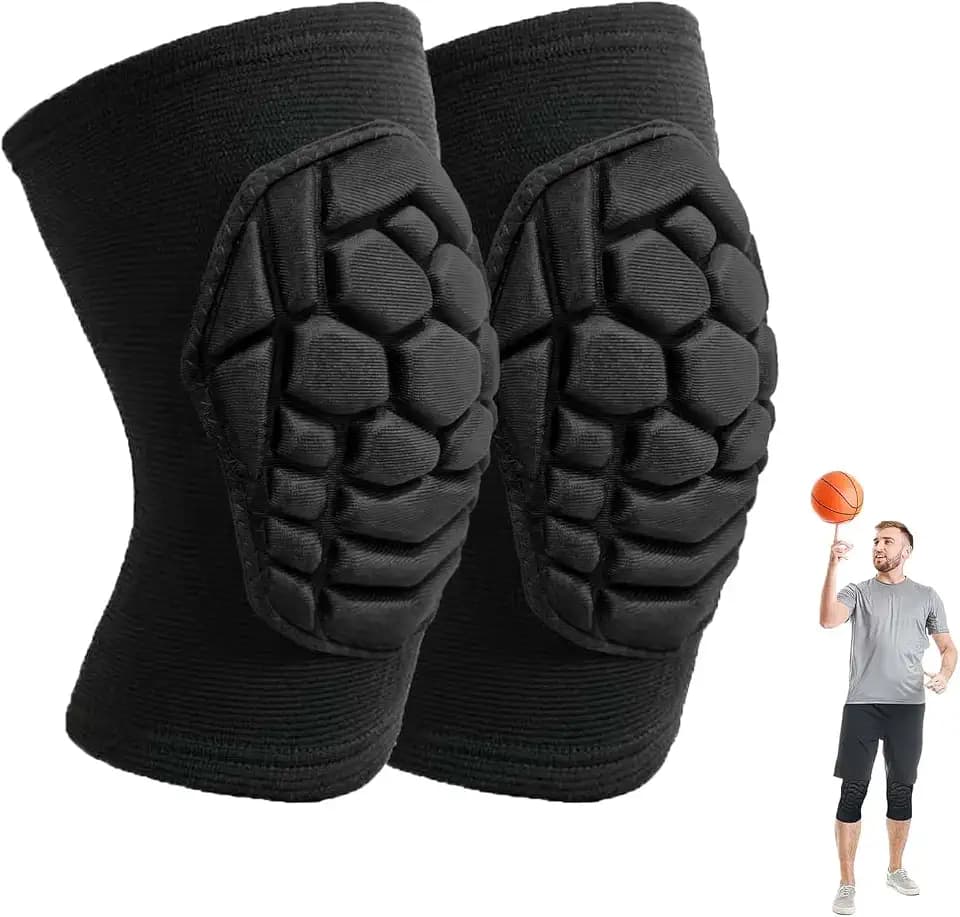 Men Women Knee Pads for Volleyball, Soft Breathable Elastic Sleeve, Black L