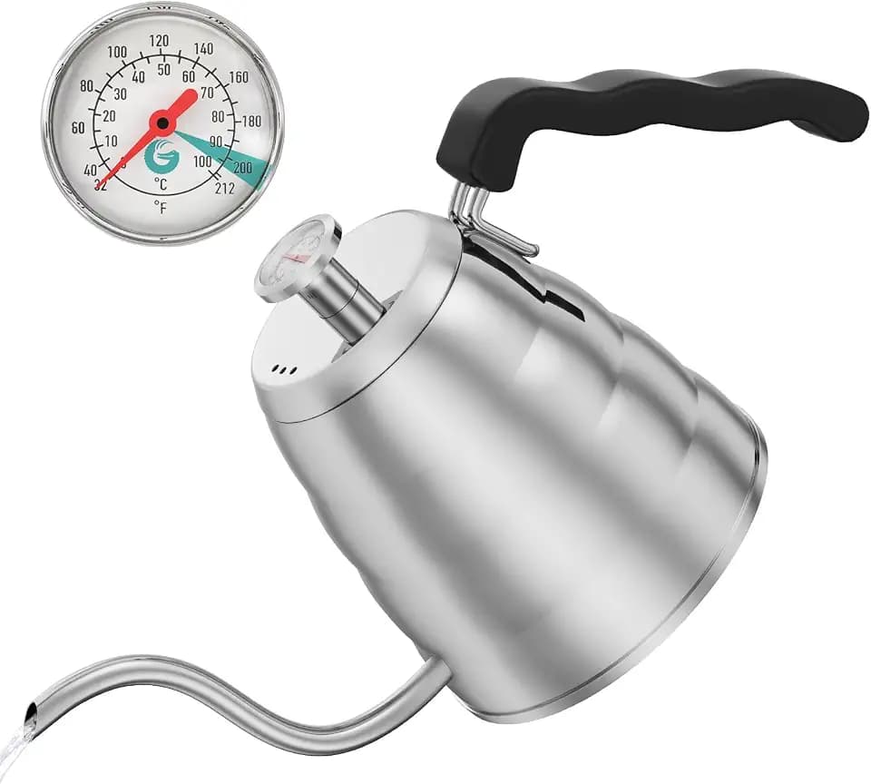 Coffee Gator Gooseneck Kettle with Thermometer - 40oz