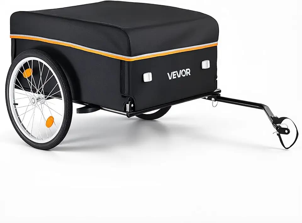 VEVOR Bike Cargo Trailer, 88/100/130/160 lbs Load Capacity, Heavy-Duty Bicycle Wagon Cart, Foldable Compact Storage with Universal Hitch