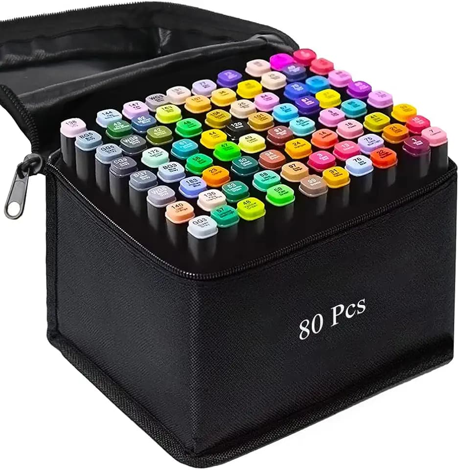 Alcohol Markers, 80 Colors Art Drawing Markers Set for Kids Adults