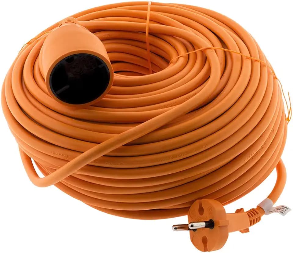Zenitech - Verlängerungskabel 16A HO5VV-F 2x1,5mm² 3680W / 230V - Perfekt für Rasenmäher & Grills - Widerstandsfähig gegen Witterungsbedingungen - Entspricht den NF- & CE-Normen - Orange - Länge 40m