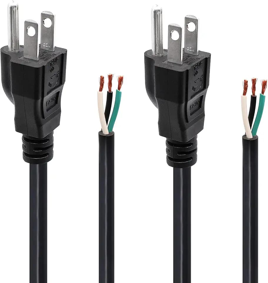 2Pack Power Supply Cord Replacement,6.46Ft Cable 110V 115V 120V 300V for Appliance, NEMA 5-15P Plug US SJT Power Cord Replacement 18AWG (18/3)