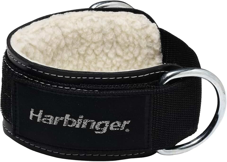 Harbinger Ankle Cuff: Premium Adjustable Support for Strength Training, Cable Machines, and Resistance Workouts – Enhance Comfort and Performance