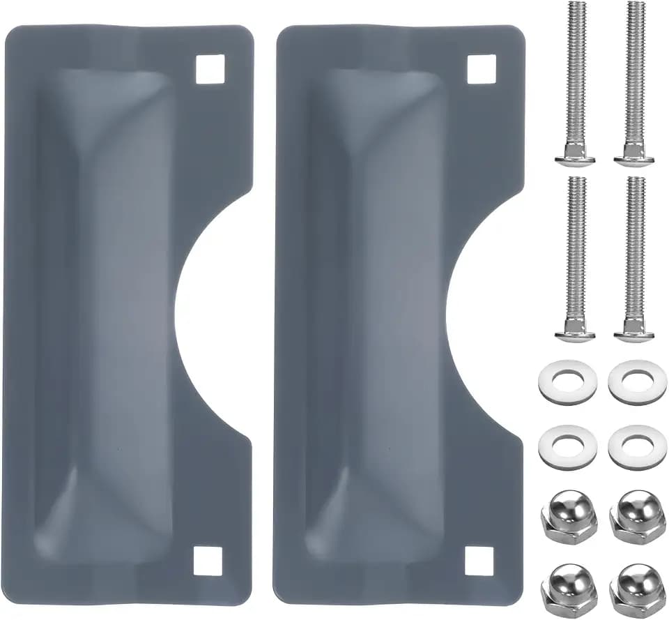 2 PCS Door Latch Guard Plate, 3 X 7'' Door Latch Protector, Door Lock Plate Cover, Electroplated Sand Carbon Steel, Against Forced Entry, Easy to Install, Gray