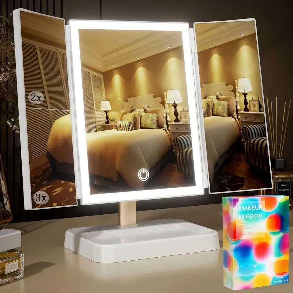 BERTHALESS Makeup Mirror Vanity Mirror with Lights, 1X 2X 3X Magnification