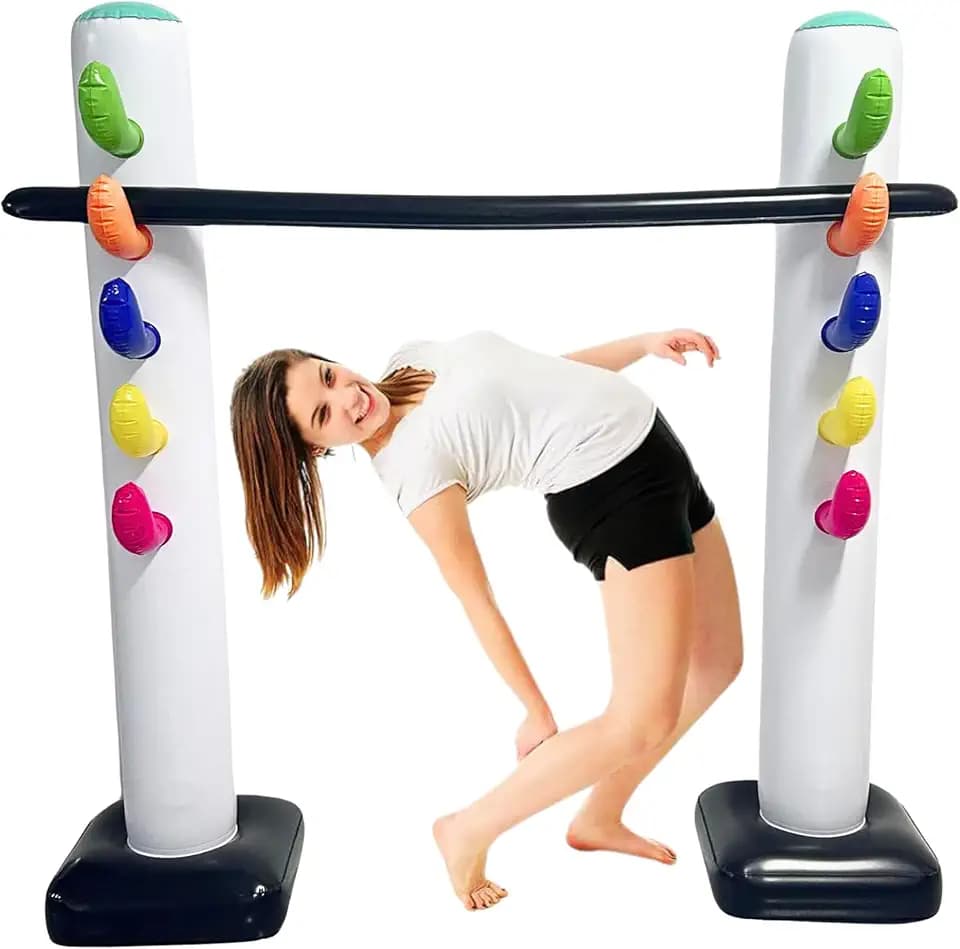 4E's Novelty Inflatable Limbo Game for Kids Adults 62" Luau Party Game, Indoor Outdoor Inflatable Lawn Yard Games, Summer Hawaiian Birthday Activity Halloween Carnival Game