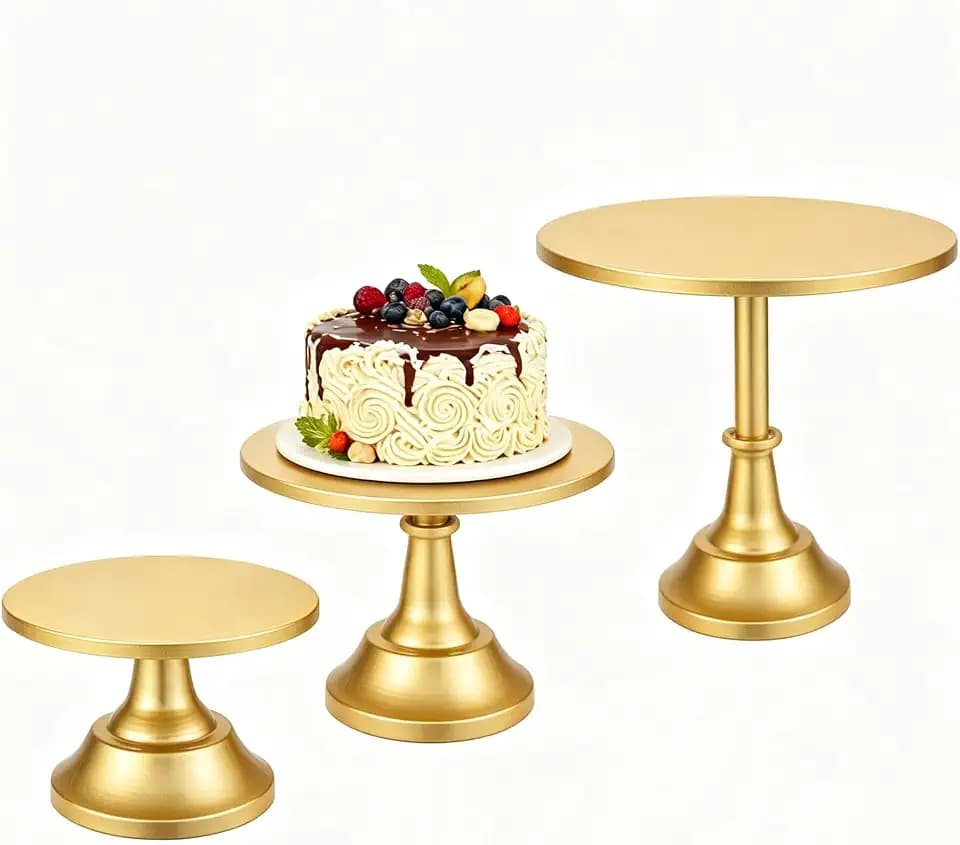 3 Pack Gold Cake Stand, 8 10 12 Inch Tiered Display