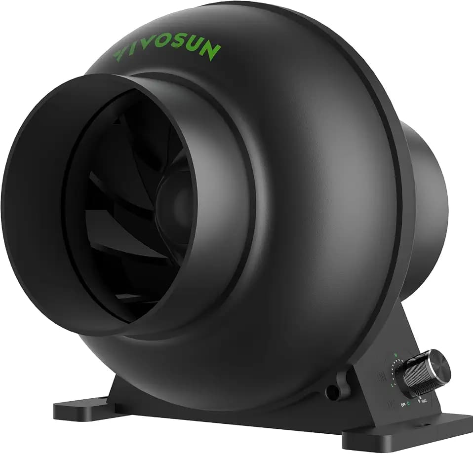 VIVOSUN M4 4" EC Motor Inline Fan, 195 CFM Variable Speed for Hydroponic