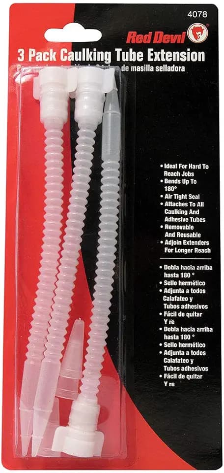 Red Devil 4078 3 Pack Caulking Tube Extension Clear