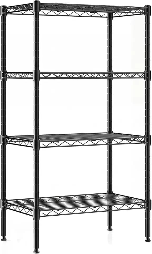 DUMOS 4-Tier Metal Storage Shelves, Wire Shelving, Storage Rack, 23.3" W