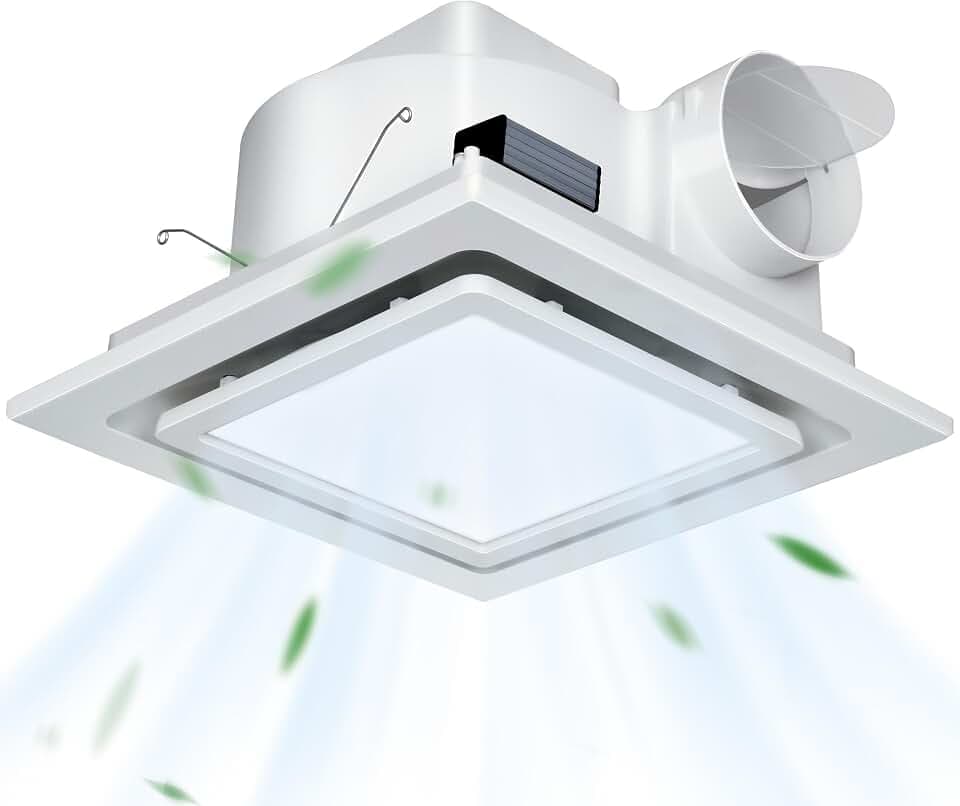 Ultra Quiet Bathroom Exhaust Fan with Light, 120 CFM, 1.0 Sones