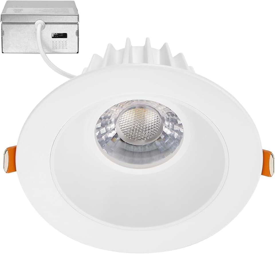 Maxxima 4" Anti-Glare LED Downlight Canless, 1200 Lumens, 5 CCT, White