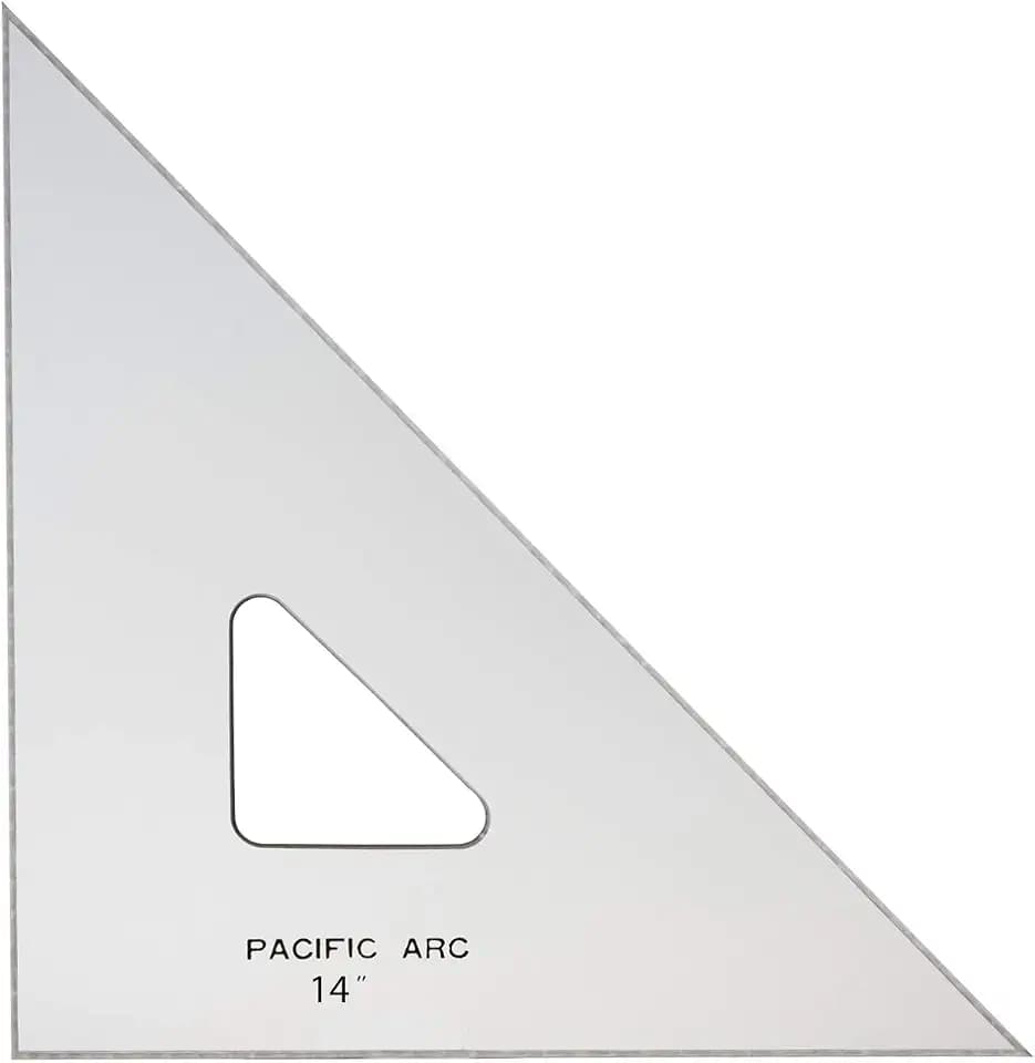 Pacific Arc Drafting Triangle, 14-inch, 45/90 Degrees, w/Inking Edge, Topaz