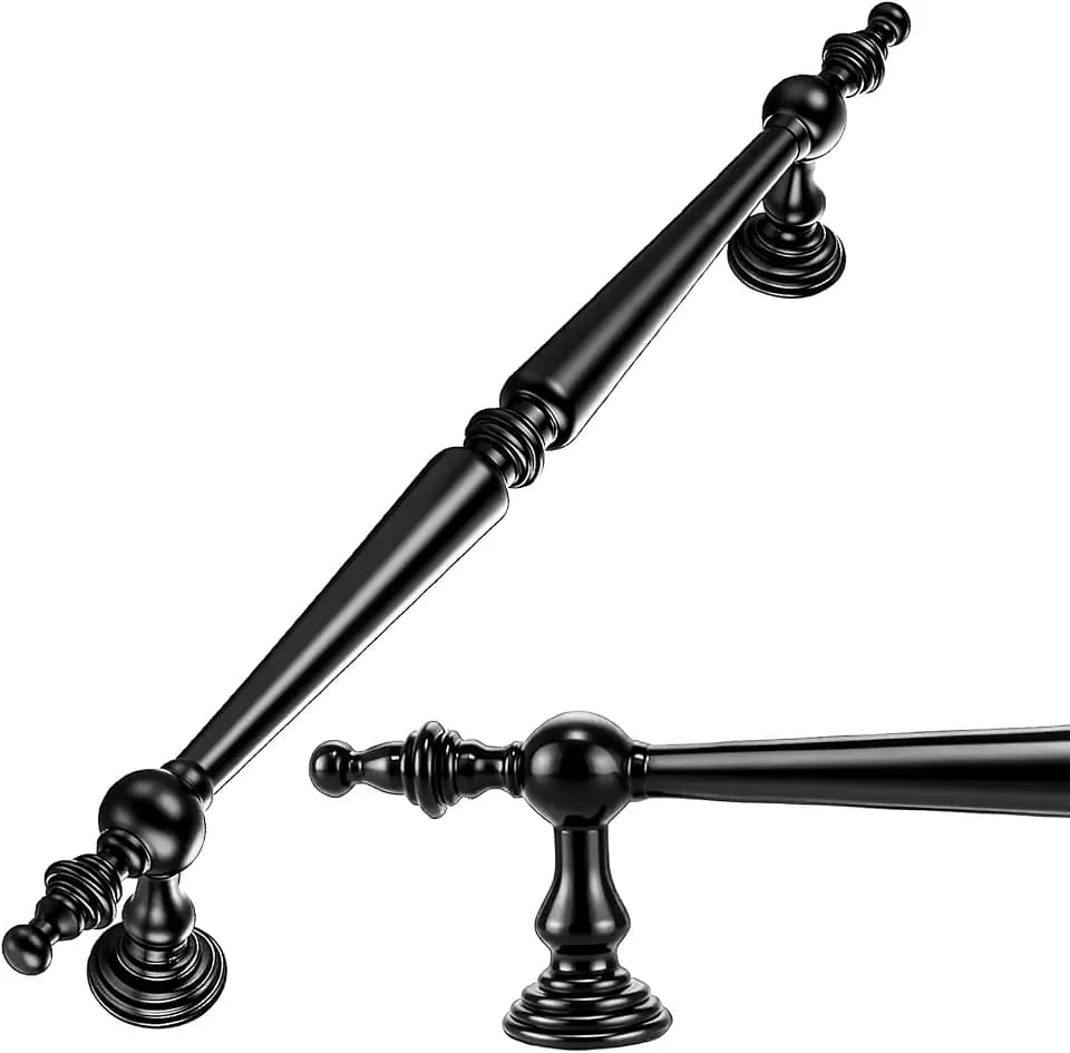 Shimeyao 10 Pack Matte Black Vintage Cabinet Pulls 6.3"(160mm) Hole Center