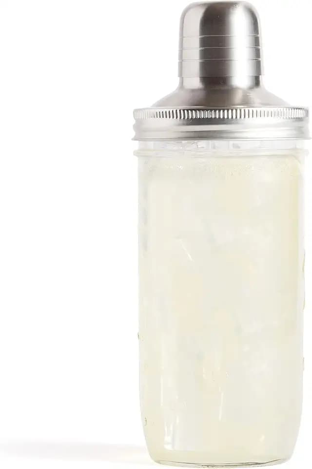 Jarware Mason Jar Cocktail Shaker Lid For Wide Mouth Jars, Stainless Steel