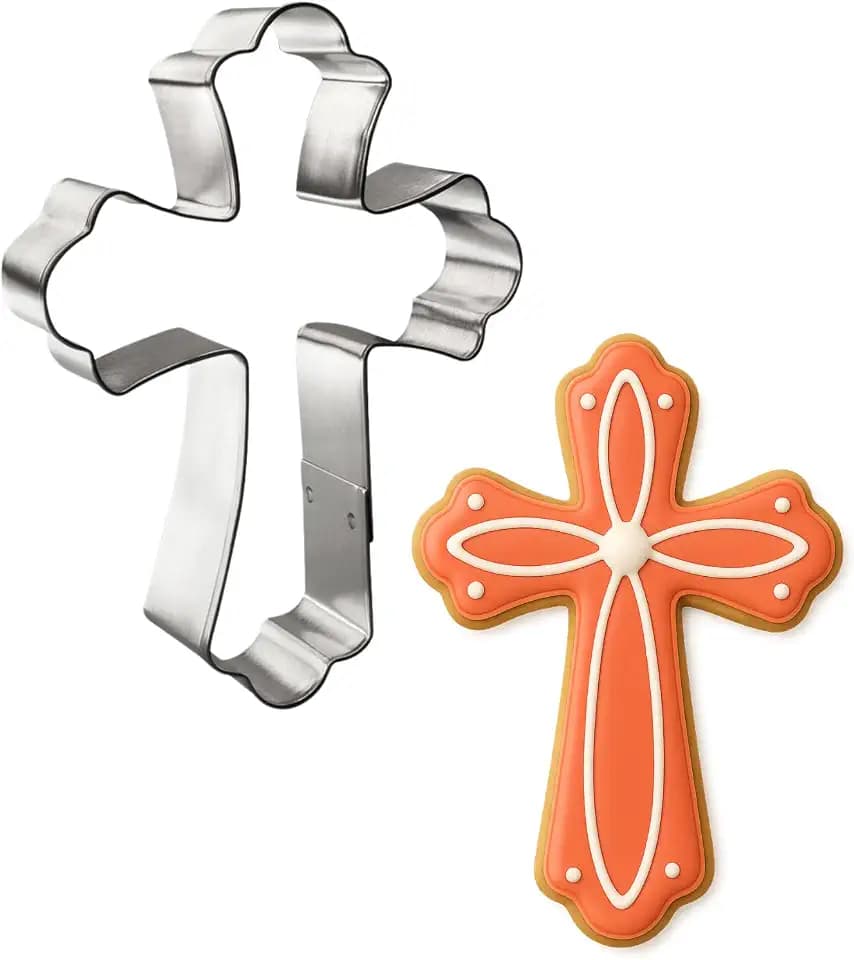 Foose Brand Fancy Cross Cookie Cutter 5 in, Tin Plate Steel, USA Made