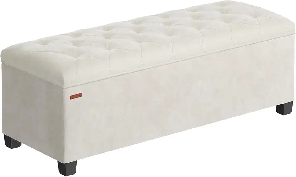 SONGMICS Storage Ottoman Bench, Foot Rest with Legs, Load up to 661.4 lb